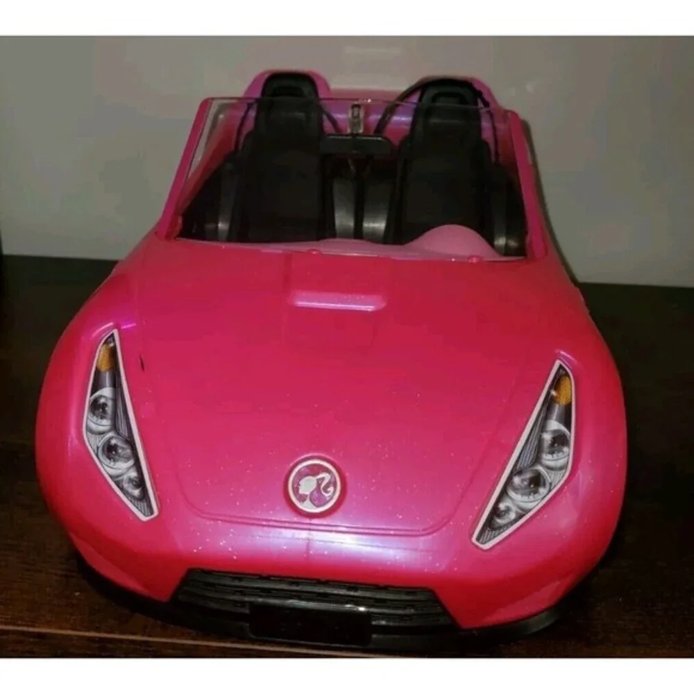 2016 Mattel Barbie‎ Glam Pink Glitter Convertible Car with Seat Belts